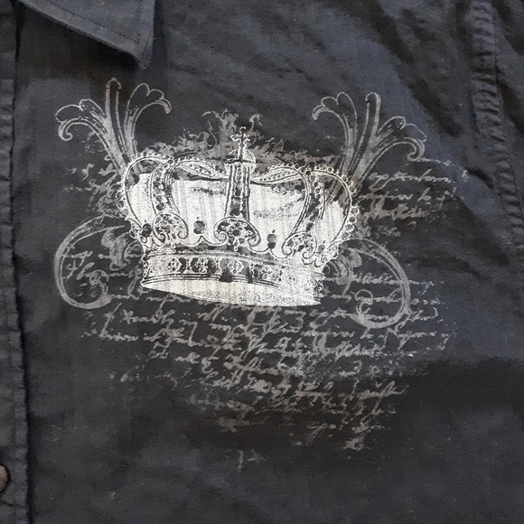 EIGHTY EIGHT Men's Graphic Shirt Button Down Black - Picture 4 of 5